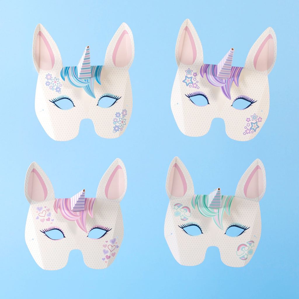 Multi-buy Masks - 3x Magical Unicorn Masks + 3x Jungle Animal Masks - Clockwork Soldier