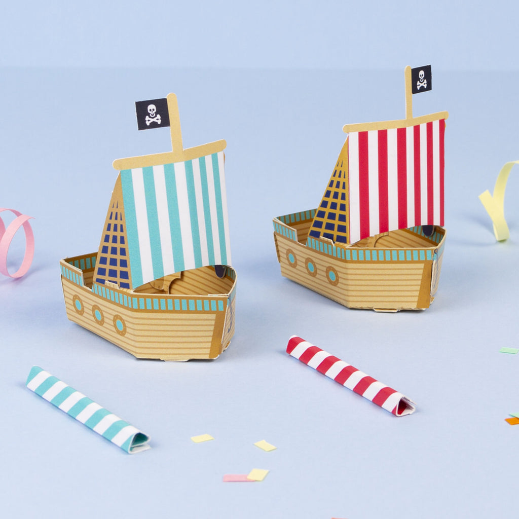 Multi-buy - 6x Create Your Own Pirate Blow Boats - Clockwork Soldier